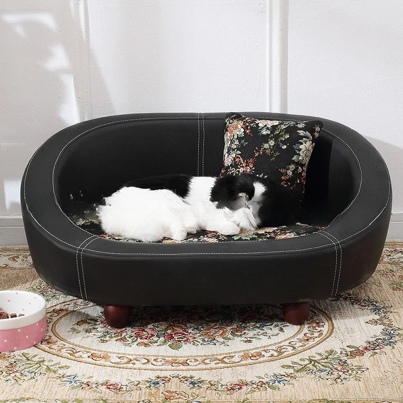 Lit lavable, canapé en bois pour animaux de compagnie