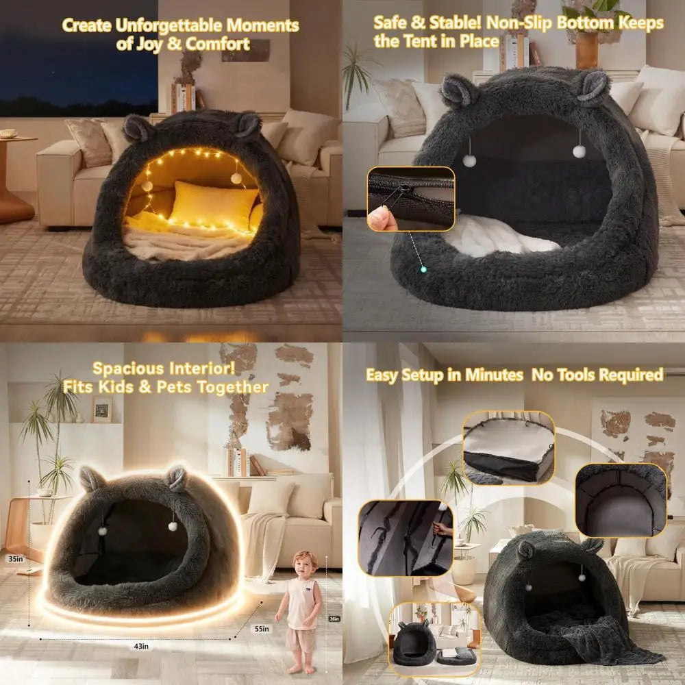 Très grand auvent gris moelleux 55x43x35