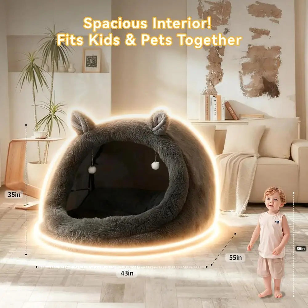 Très grand auvent gris moelleux 55x43x35