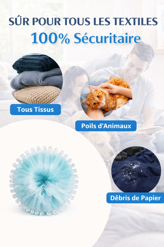 5 boules réutilisables pour enlever les poils d'animaux