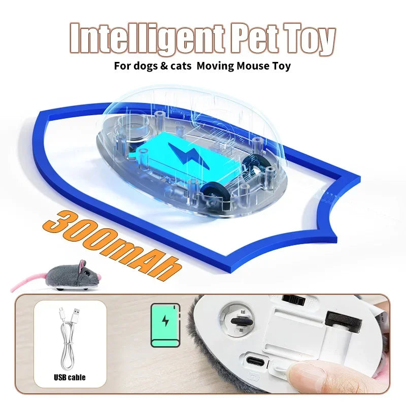 Souris interactive électrique pour chat